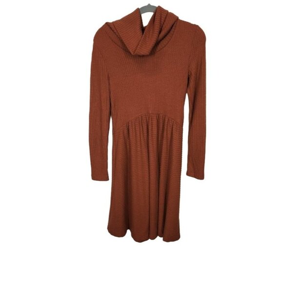 NWT Cynthia Rowley Rust Cowl Neck‎ Long Sleeves Sweater Dress Size Small - Picture 1 of 6